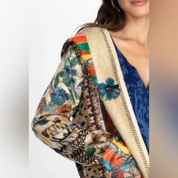 NWT Johnny Was Sherpa Hoodie Jacket Very Unique and Colorful Size XLarge - Picture 8 of 16